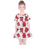 Christmas Texture, Pattern, Red, Craciun, Christmas, Bow, Gift Kids  Simple Cotton Dress