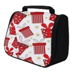 Christmas Texture, Pattern, Red, Craciun, Christmas, Bow, Gift Full Print Travel Pouch (Small)