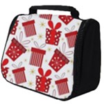 Christmas Texture, Pattern, Red, Craciun, Christmas, Bow, Gift Full Print Travel Pouch (Big)