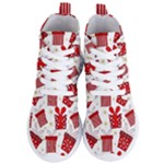 Christmas Texture, Pattern, Red, Craciun, Christmas, Bow, Gift Women s Lightweight High Top Sneakers