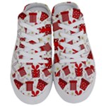 Christmas Texture, Pattern, Red, Craciun, Christmas, Bow, Gift Half Slippers