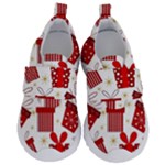 Christmas Texture, Pattern, Red, Craciun, Christmas, Bow, Gift Kids  Velcro No Lace Shoes