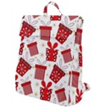 Christmas Texture, Pattern, Red, Craciun, Christmas, Bow, Gift Flap Top Backpack