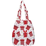 Christmas Texture, Pattern, Red, Craciun, Christmas, Bow, Gift Center Zip Backpack