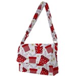 Christmas Texture, Pattern, Red, Craciun, Christmas, Bow, Gift Full Print Messenger Bag (S)