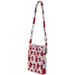 Christmas Texture, Pattern, Red, Craciun, Christmas, Bow, Gift Multi Function Travel Bag