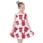 Christmas Texture, Pattern, Red, Craciun, Christmas, Bow, Gift Kids  Summer Dress