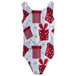 Christmas Texture, Pattern, Red, Craciun, Christmas, Bow, Gift Kids  Cut-Out Back One Piece Swimsuit