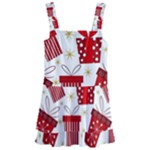 Christmas Texture, Pattern, Red, Craciun, Christmas, Bow, Gift Kids  Layered Skirt Swimsuit