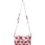 Christmas Texture, Pattern, Red, Craciun, Christmas, Bow, Gift Mini Crossbody Handbag