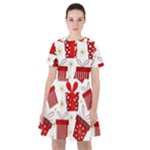 Christmas Texture, Pattern, Red, Craciun, Christmas, Bow, Gift Sailor Dress