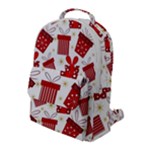 Christmas Texture, Pattern, Red, Craciun, Christmas, Bow, Gift Flap Pocket Backpack (Large)