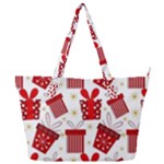 Christmas Texture, Pattern, Red, Craciun, Christmas, Bow, Gift Full Print Shoulder Bag