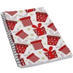 Christmas Texture, Pattern, Red, Craciun, Christmas, Bow, Gift 5.5  x 8.5  Notebook