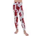 Christmas Texture, Pattern, Red, Craciun, Christmas, Bow, Gift Kids  Lightweight Velour Leggings