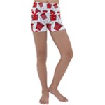 Christmas Texture, Pattern, Red, Craciun, Christmas, Bow, Gift Kids  Lightweight Velour Yoga Shorts