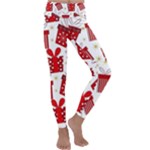 Christmas Texture, Pattern, Red, Craciun, Christmas, Bow, Gift Kids  Lightweight Velour Classic Yoga Leggings