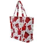 Christmas Texture, Pattern, Red, Craciun, Christmas, Bow, Gift Zip Up Canvas Bag