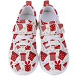 Christmas Texture, Pattern, Red, Craciun, Christmas, Bow, Gift Women s Velcro Strap Shoes