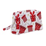 Christmas Texture, Pattern, Red, Craciun, Christmas, Bow, Gift Wristlet Pouch Bag (Medium)