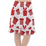 Christmas Texture, Pattern, Red, Craciun, Christmas, Bow, Gift Fishtail Chiffon Skirt