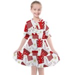 Christmas Texture, Pattern, Red, Craciun, Christmas, Bow, Gift Kids  All Frills Chiffon Dress