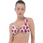 Christmas Texture, Pattern, Red, Craciun, Christmas, Bow, Gift Ring Detail Bikini Top