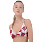 Christmas Texture, Pattern, Red, Craciun, Christmas, Bow, Gift Knot Up Bikini Top