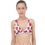 Christmas Texture, Pattern, Red, Craciun, Christmas, Bow, Gift Classic Banded Bikini Top