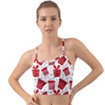 Christmas Texture, Pattern, Red, Craciun, Christmas, Bow, Gift Mini Tank Bikini Top