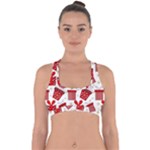 Christmas Texture, Pattern, Red, Craciun, Christmas, Bow, Gift Cross Back Hipster Bikini Top 