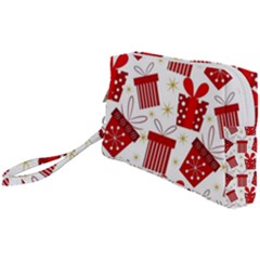 Christmas Texture, Pattern, Red, Craciun, Christmas, Bow, Gift Wristlet Pouch Bag (Small) from ArtsNow.com