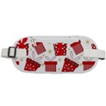 Christmas Texture, Pattern, Red, Craciun, Christmas, Bow, Gift Rounded Waist Pouch