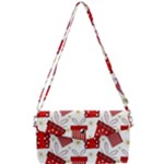 Christmas Texture, Pattern, Red, Craciun, Christmas, Bow, Gift Removable Strap Clutch Bag