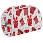 Christmas Texture, Pattern, Red, Craciun, Christmas, Bow, Gift Make Up Case (Medium)