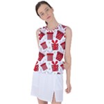 Christmas Texture, Pattern, Red, Craciun, Christmas, Bow, Gift Women s Sleeveless Sports Top