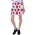 Christmas Texture, Pattern, Red, Craciun, Christmas, Bow, Gift Tennis Skirt