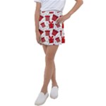 Christmas Texture, Pattern, Red, Craciun, Christmas, Bow, Gift Kids  Tennis Skirt