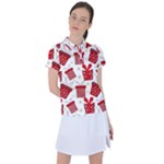 Christmas Texture, Pattern, Red, Craciun, Christmas, Bow, Gift Women s Polo T-Shirt