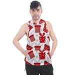 Christmas Texture, Pattern, Red, Craciun, Christmas, Bow, Gift Men s Sleeveless Hoodie