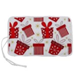 Christmas Texture, Pattern, Red, Craciun, Christmas, Bow, Gift Pen Storage Case (M)