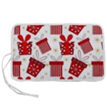 Christmas Texture, Pattern, Red, Craciun, Christmas, Bow, Gift Pen Storage Case (L)