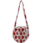 Christmas Texture, Pattern, Red, Craciun, Christmas, Bow, Gift Crossbody Circle Bag