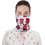 Christmas Texture, Pattern, Red, Craciun, Christmas, Bow, Gift Face Covering Bandana (Adult)