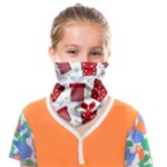 Christmas Texture, Pattern, Red, Craciun, Christmas, Bow, Gift Face Covering Bandana (Kids)