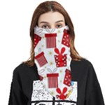 Christmas Texture, Pattern, Red, Craciun, Christmas, Bow, Gift Face Covering Bandana (Triangle)