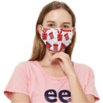 Christmas Texture, Pattern, Red, Craciun, Christmas, Bow, Gift Fitted Cloth Face Mask (Adult)