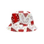 Christmas Texture, Pattern, Red, Craciun, Christmas, Bow, Gift Inside Out Bucket Hat (Kids)