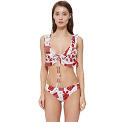 Low Cut Ruffle Edge Bikini Set 