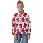 Christmas Texture, Pattern, Red, Craciun, Christmas, Bow, Gift Kids  Half Zip Hoodie